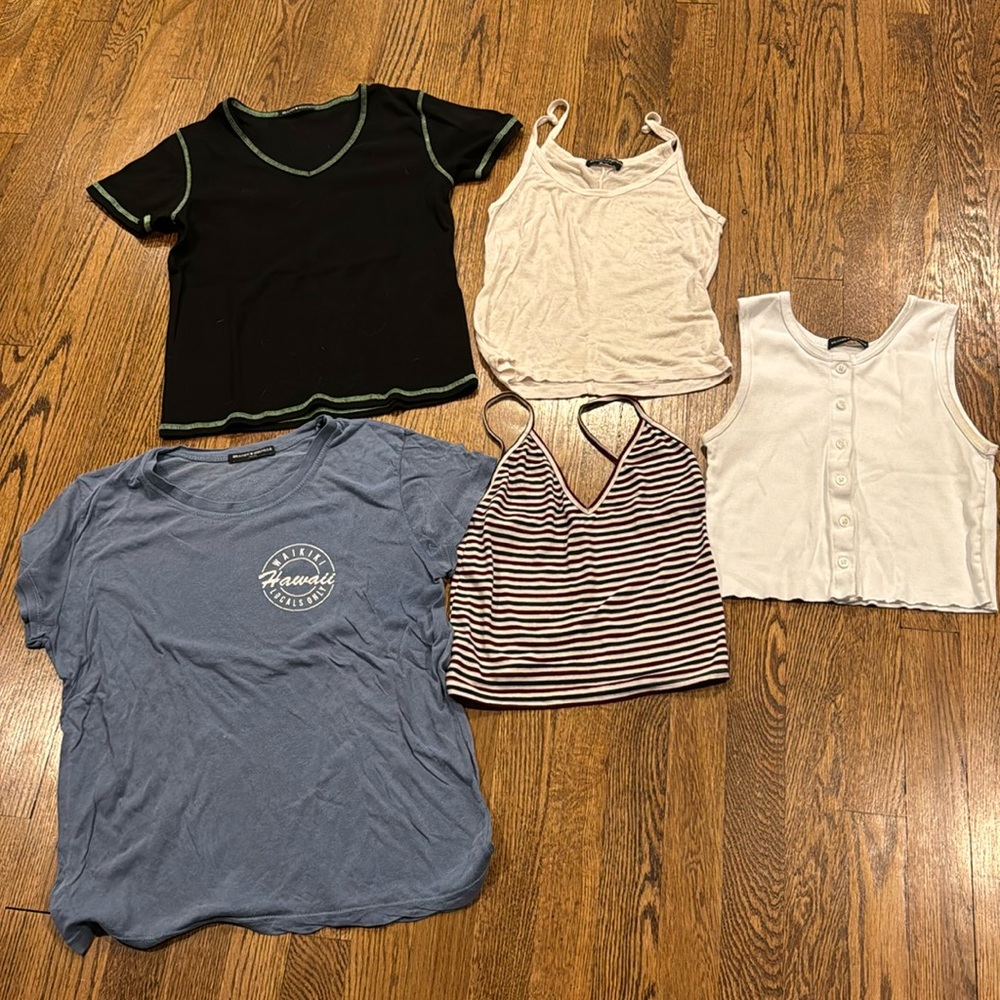 Brandy Melville bundle of 5 tops variety of colors one size